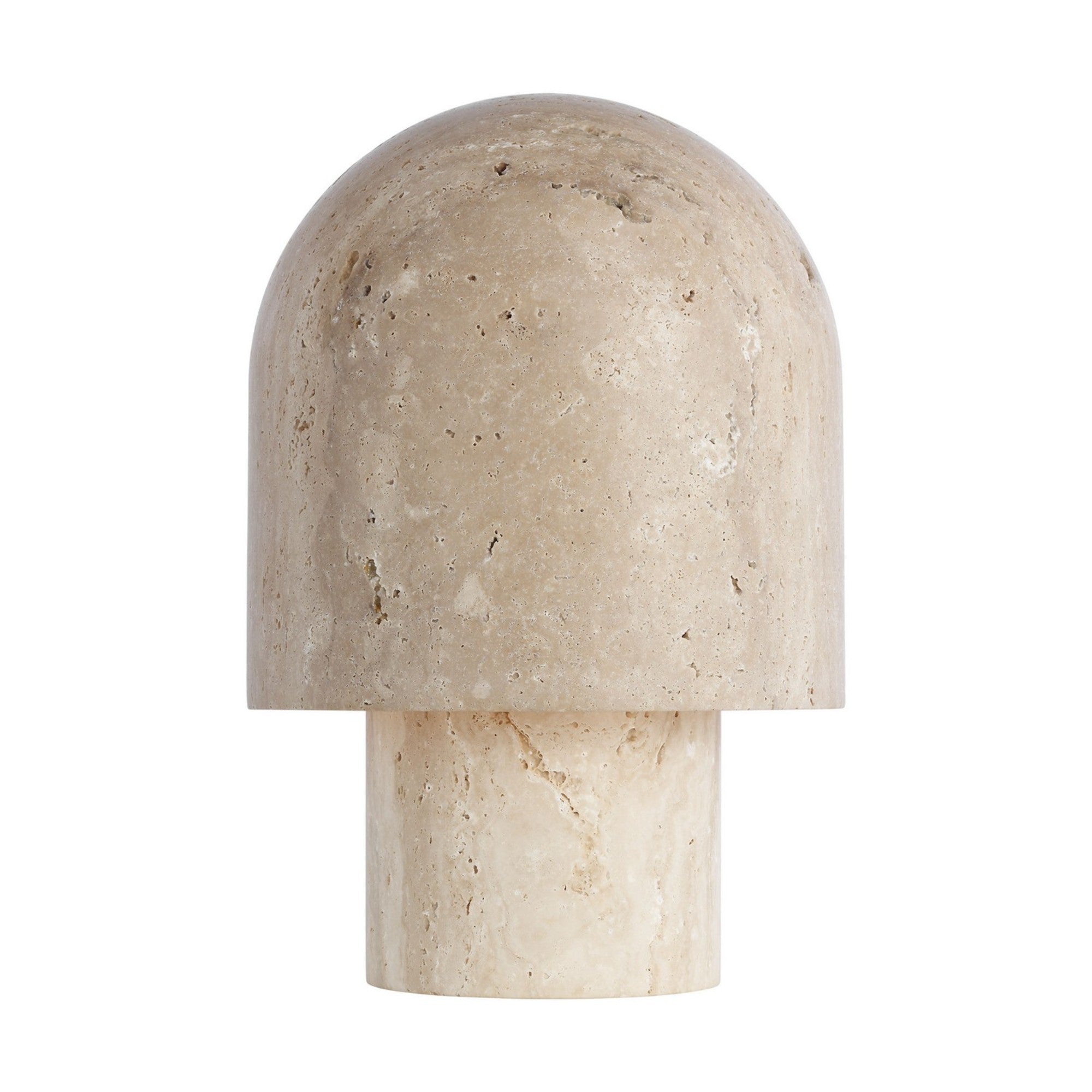Kennett LED Small Table Lamp, 120-240V, Natural Travertine Finish - Bees Lighting