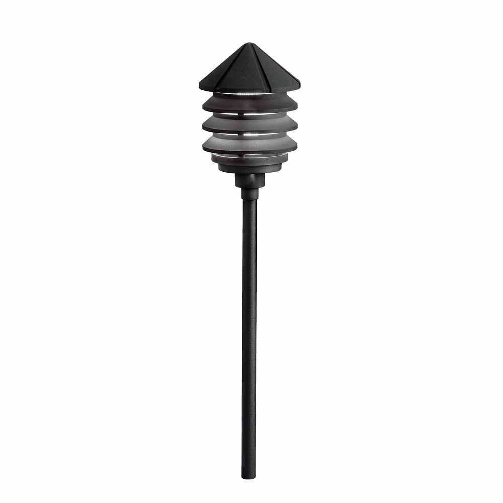 12V Three Tier Landscape Path Light Textured Black - Bees Lighting