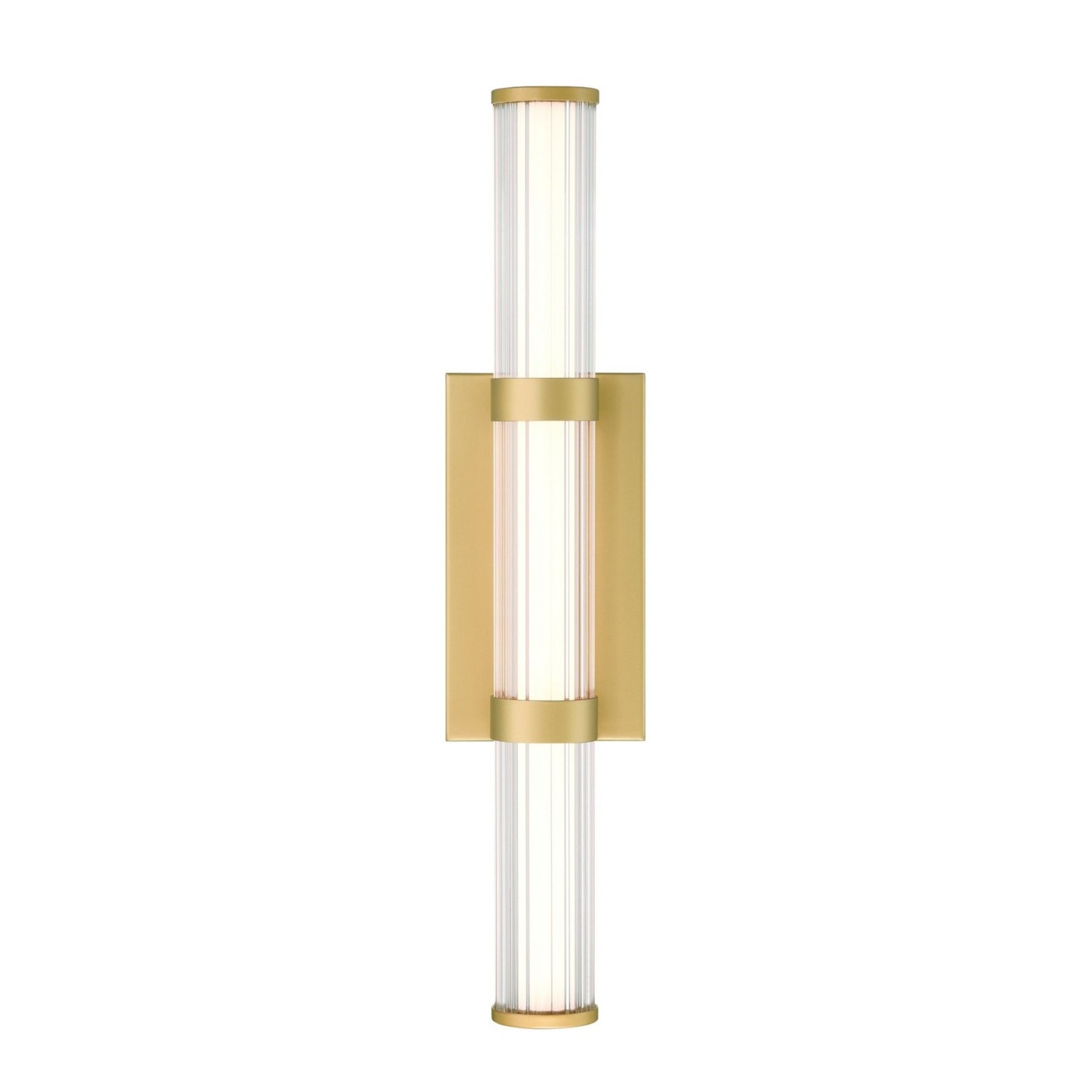 LED Outdoor Cylinder Wall Sconce, 23W, 985 Lumens, 3000K, 120V, Gold - Bees Lighting