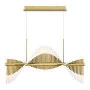 Voltik 60-Light 40" LED Linear Chandelier, Gold Finish - Bees Lighting