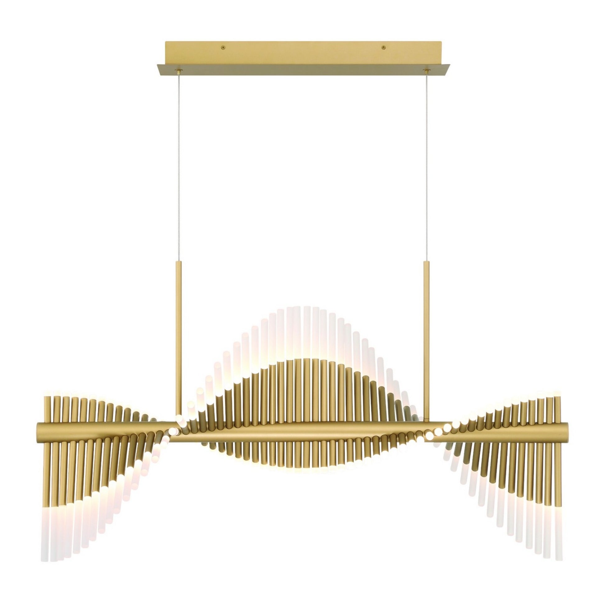 Voltik 60-Light 40" LED Linear Chandelier, Gold Finish - Bees Lighting