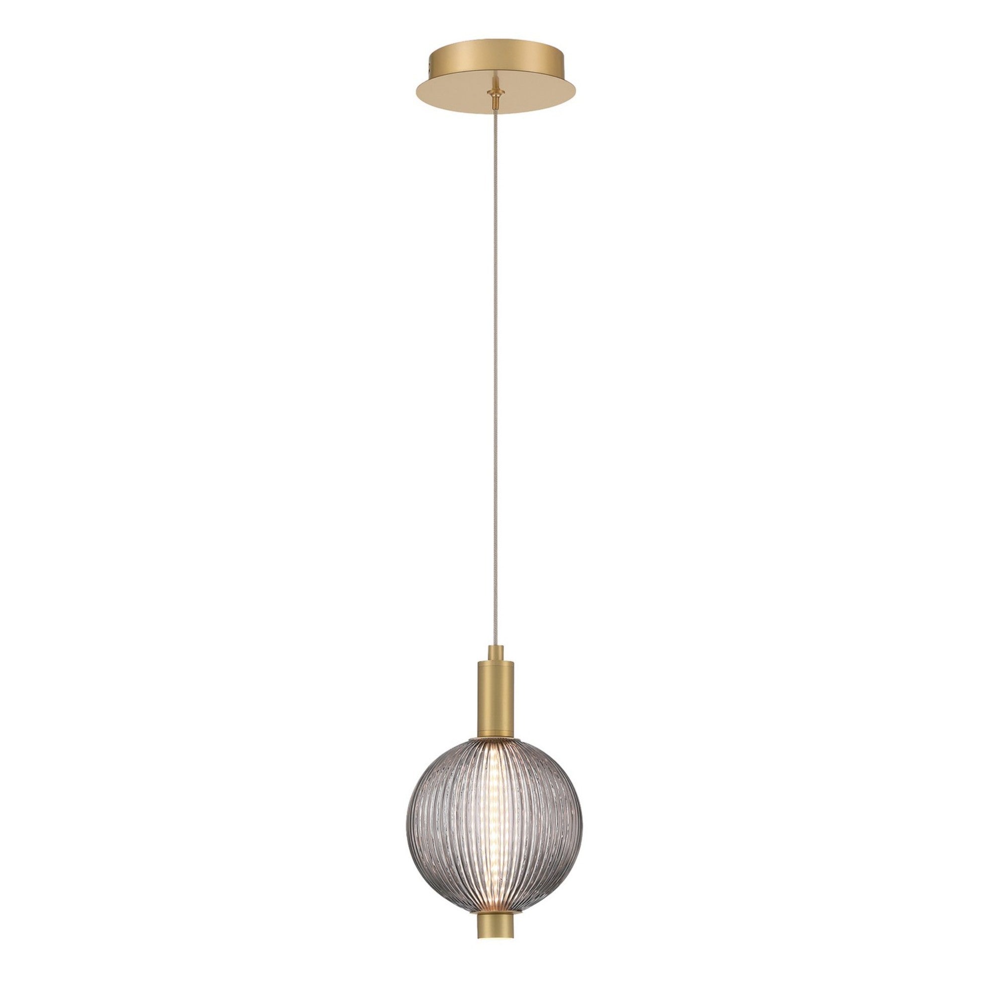 Palmas 10" LED Mini Pendant, Gold Finish - Bees Lighting