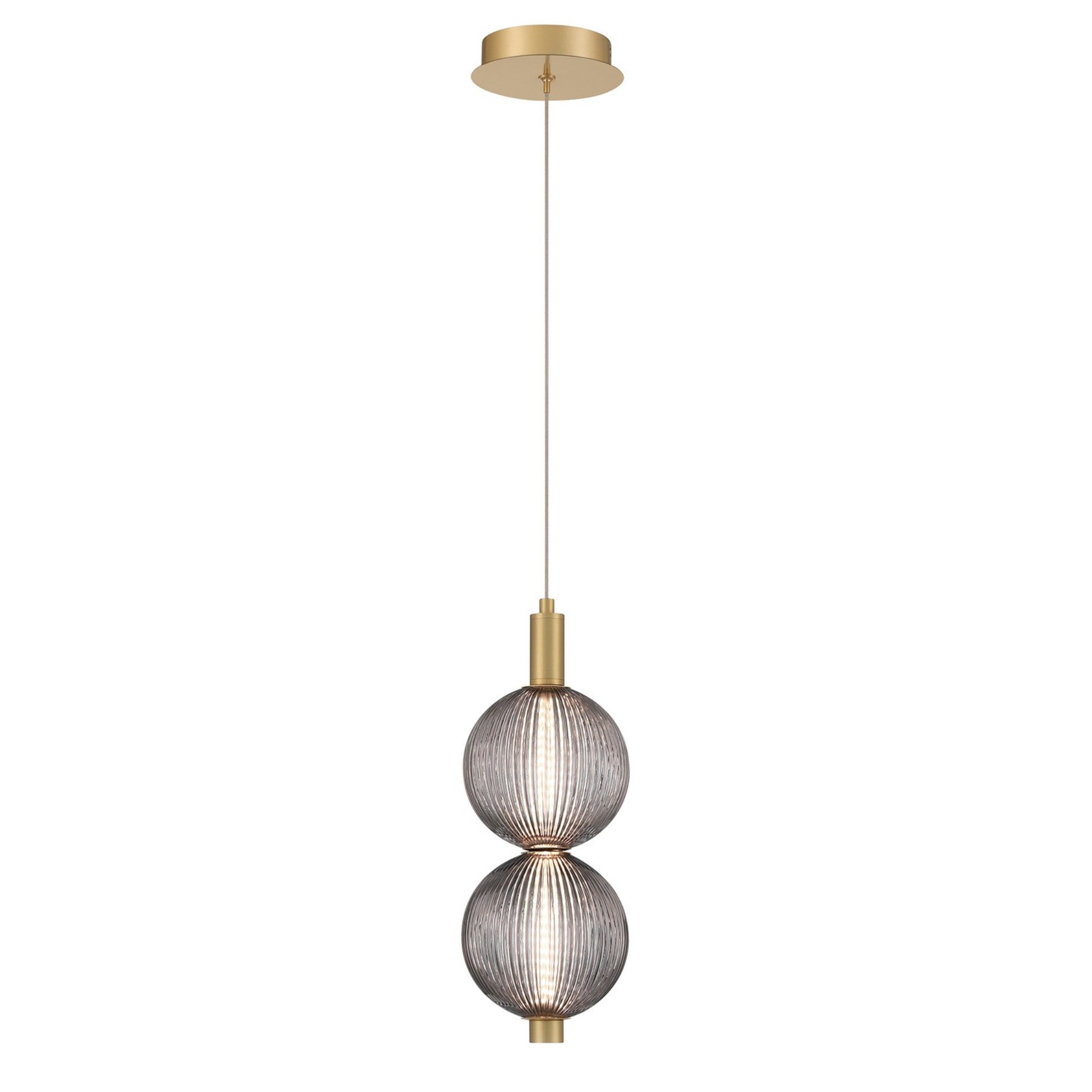 Palmas 2-Light 16" LED Mini Pendant, Gold Finish - Bees Lighting