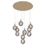 Palmas 7-Light 30" LED Multi Drop Chandelier, Gold Finish - Bees Lighting