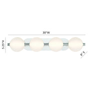 Palmas 4-Light 30" LED Vanity, Polished Nickel Finish - Bees Lighting