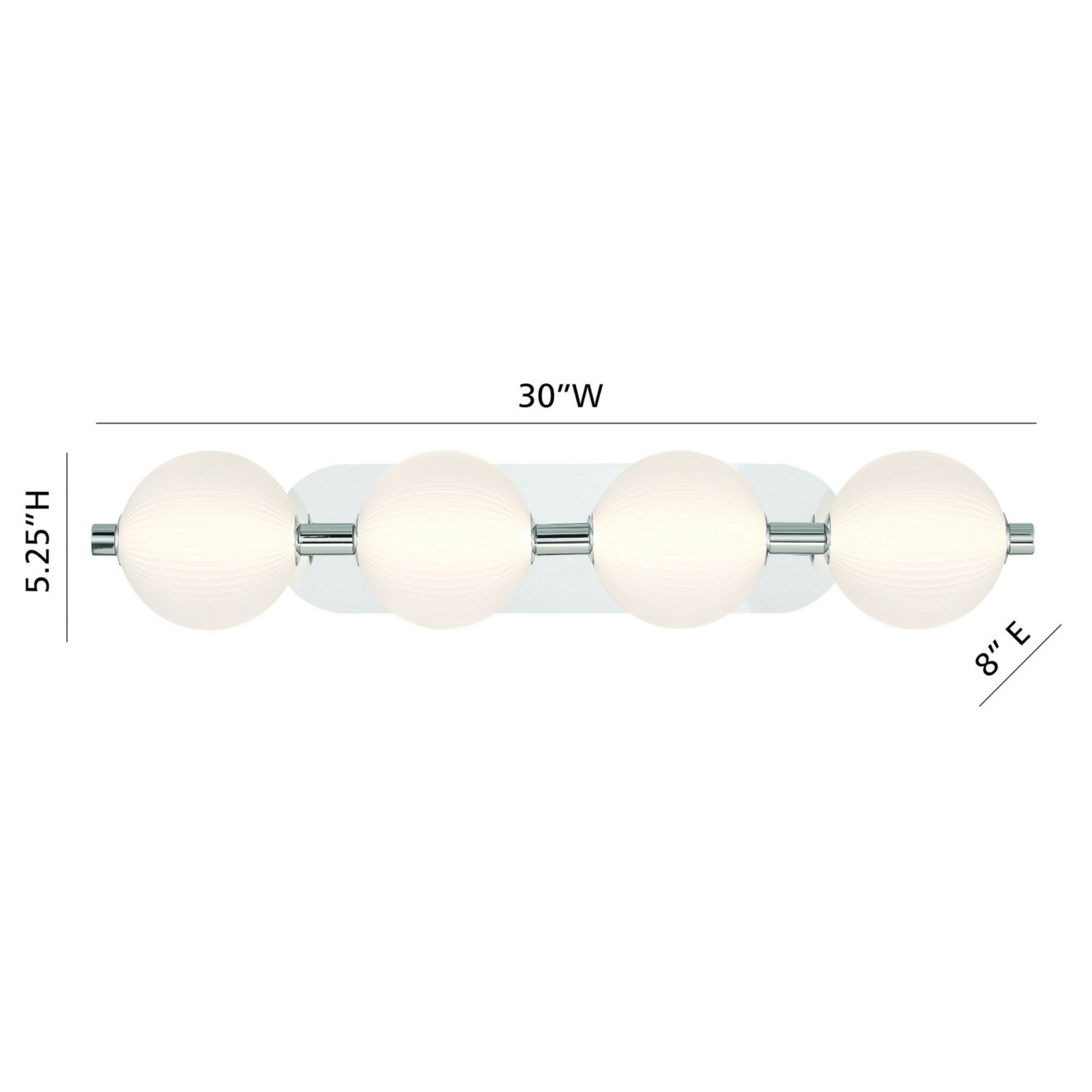 Palmas 4-Light 30" LED Vanity, Polished Nickel Finish - Bees Lighting