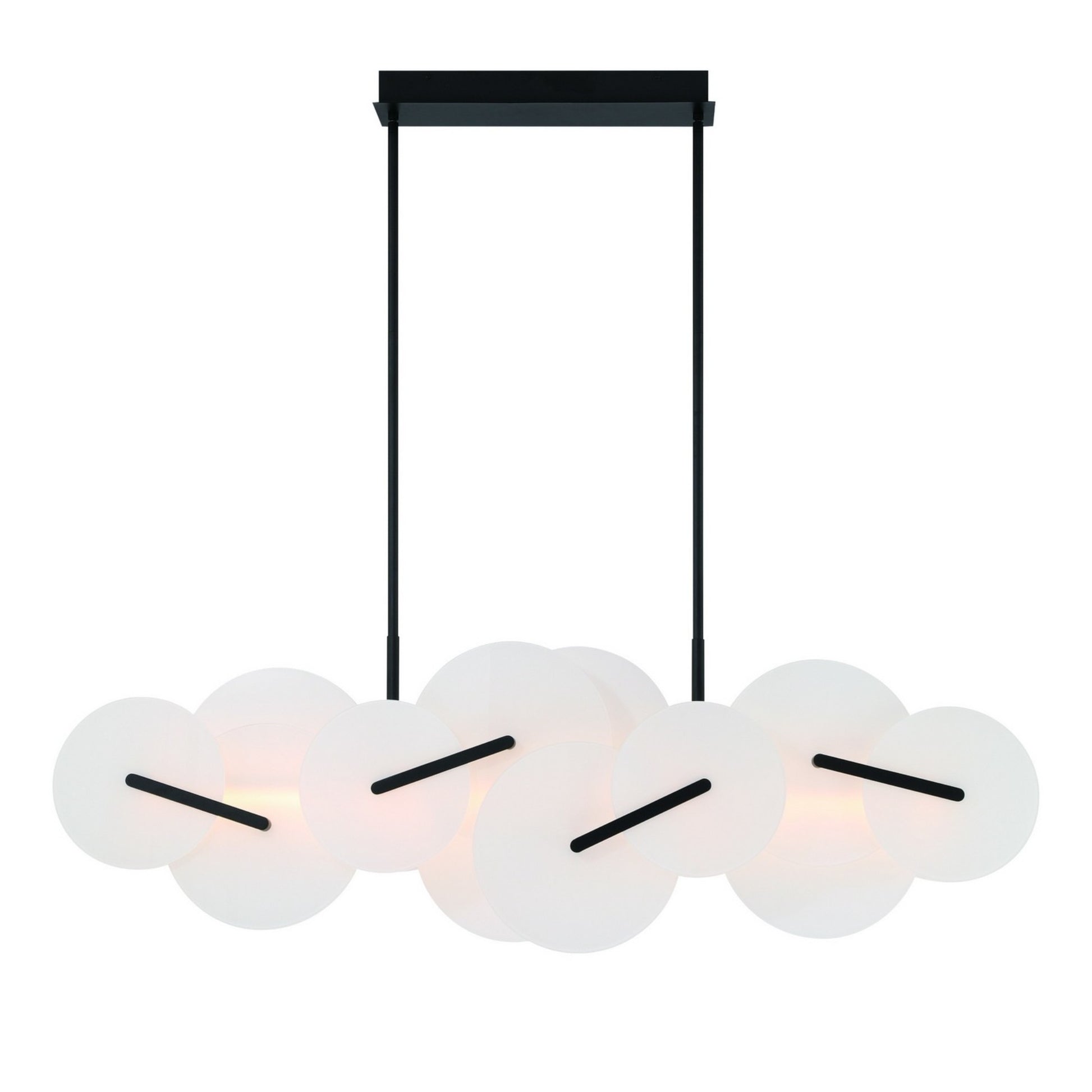 Nuvola 56" LED Linear Chandelier, Black Finish - Bees Lighting