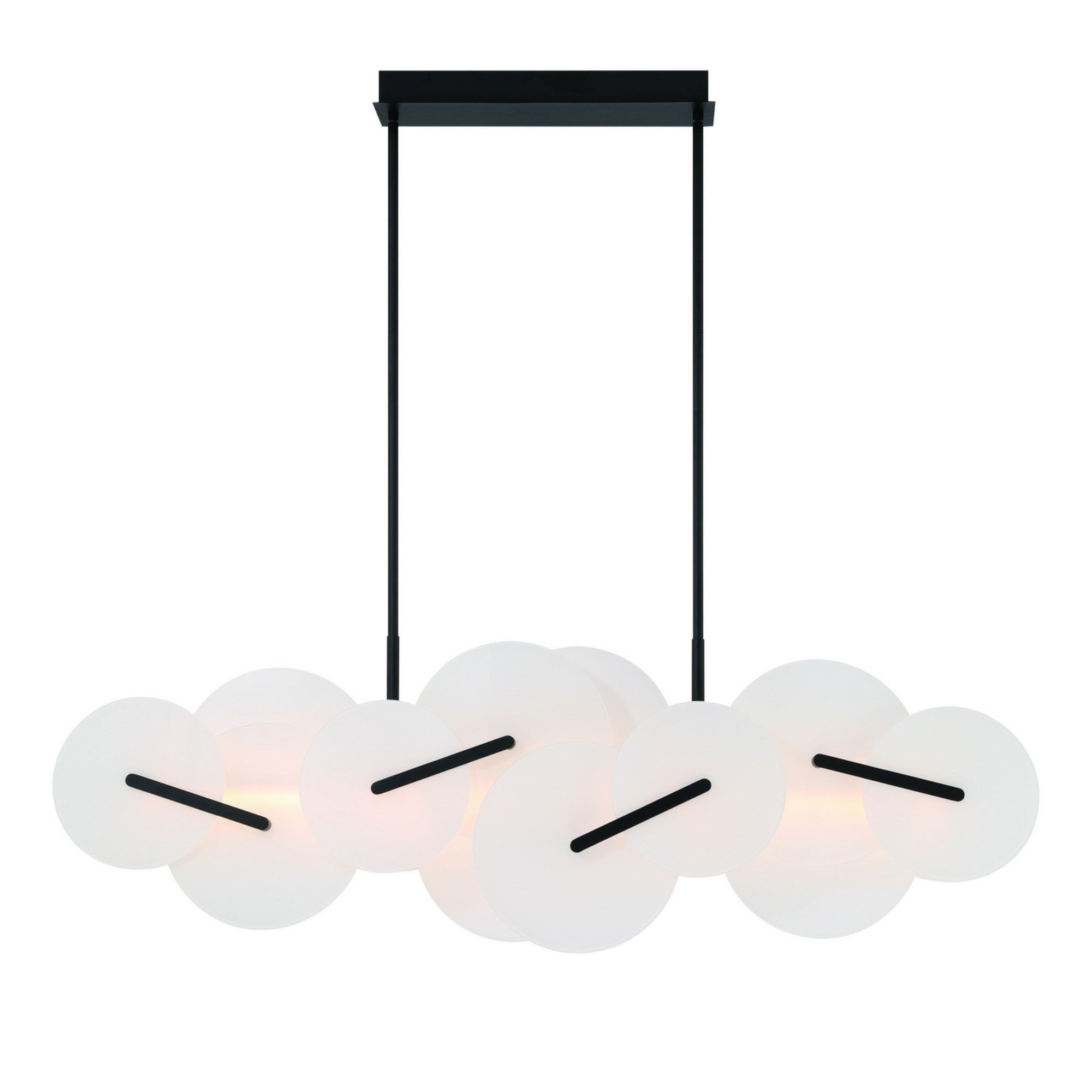 Nuvola 56" LED Linear Chandelier, Black Finish - Bees Lighting