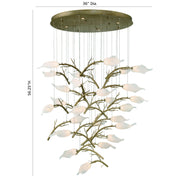 Matera 25-Light 36" LED Grand Chandelier, Antique Gold Finish - Bees Lighting