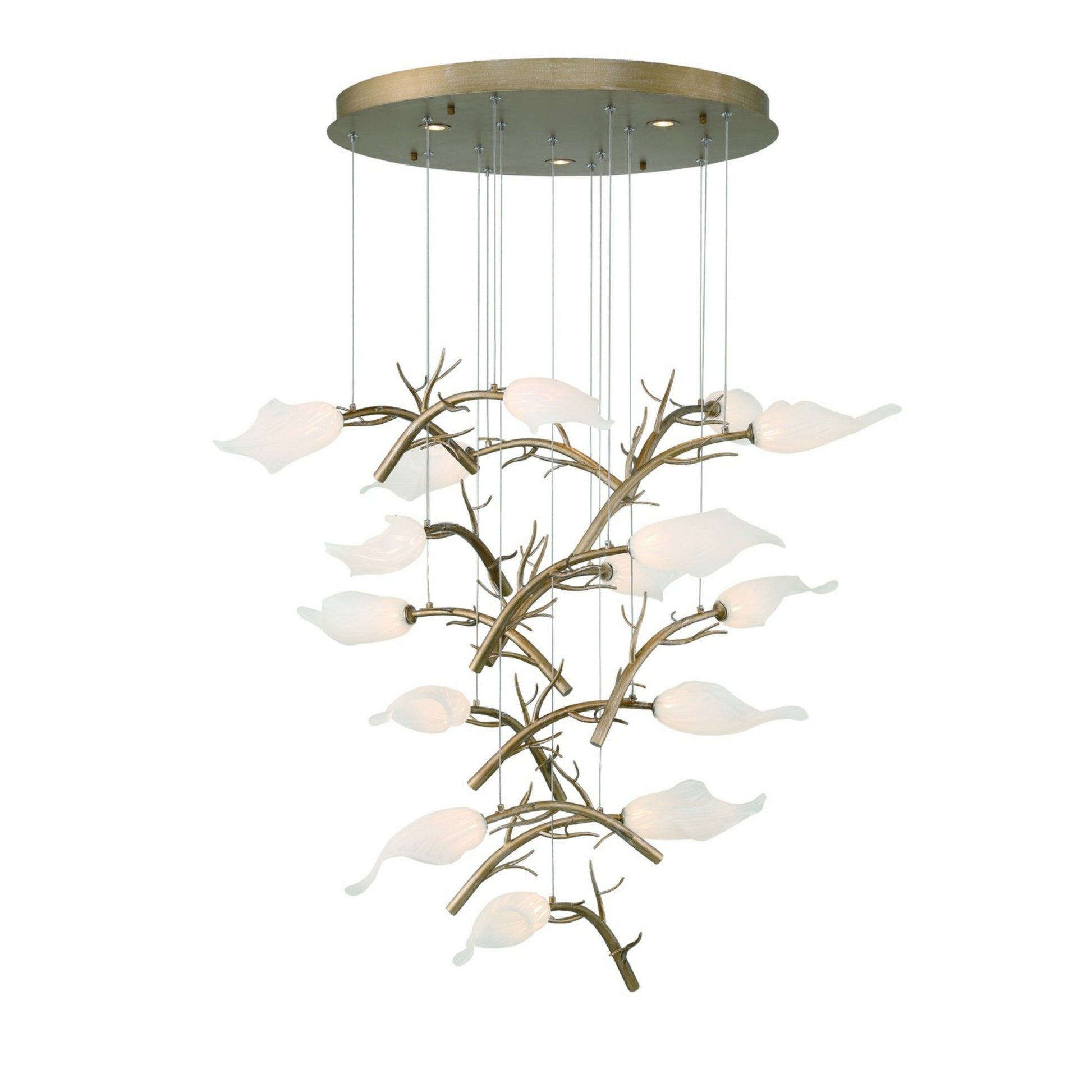 Matera 15-Light 28" LED Grand Chandelier, Antique Gold Finish - Bees Lighting