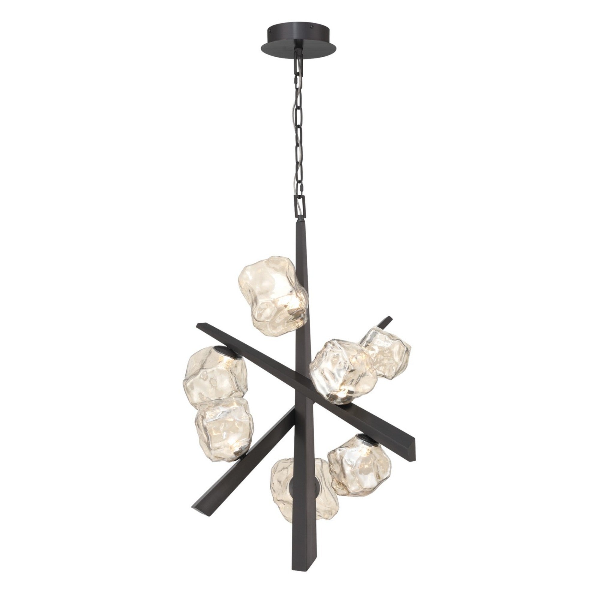 Thorah 7-Light 27" LED Chandelier, Graphite Finish - Bees Lighting