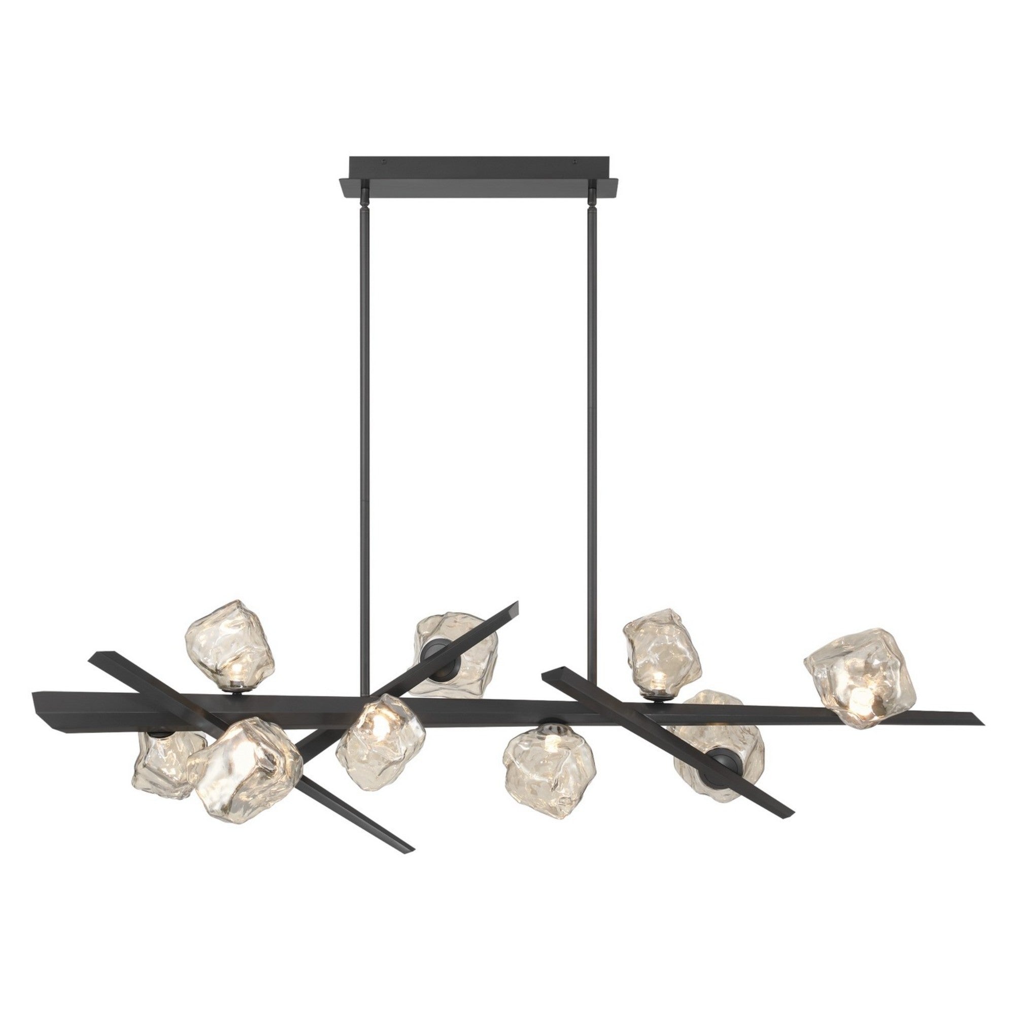 Thorah 9-Light 59" LED Linear Chandelier, Graphite Finish - Bees Lighting