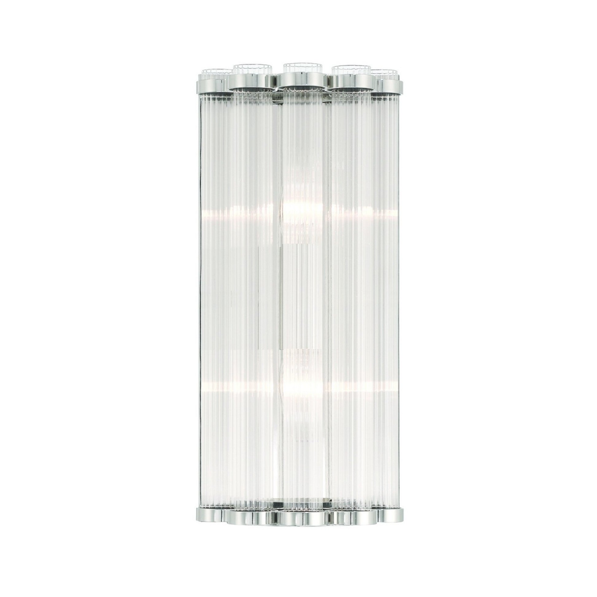 Glasbury 14" Wall Sconce, Polished Nickel Finish - Bees Lighting