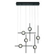 Barletta 6-Light 32" LED Multi Drop Chandelier, Black Finish - Bees Lighting
