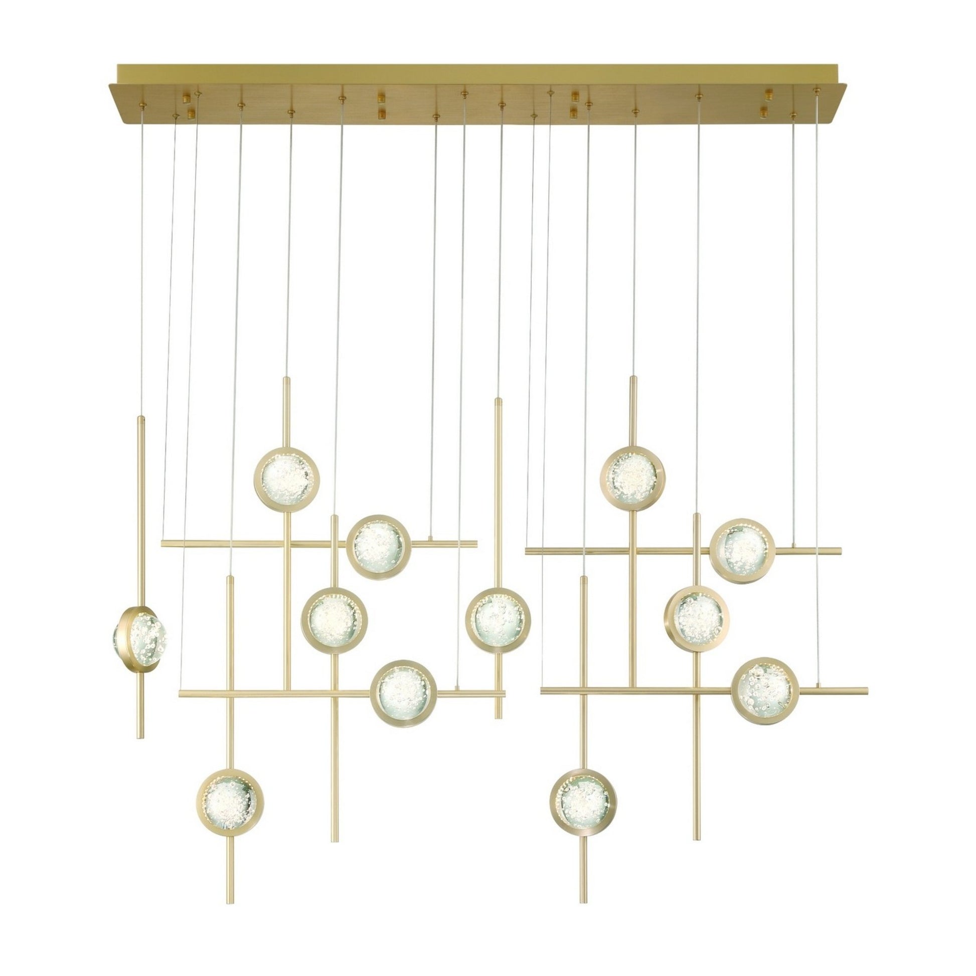 Barletta 12-Light 53" LED Grand Chandelier, Gold Finish - Bees Lighting