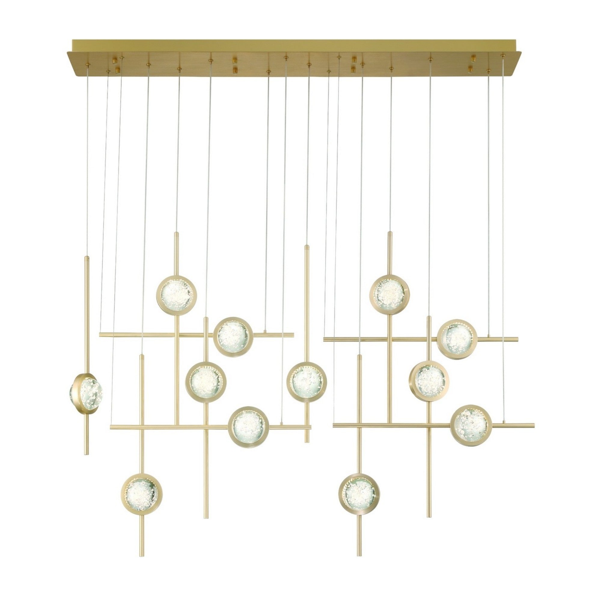 Barletta 12-Light 53" LED Grand Chandelier, Gold Finish - Bees Lighting