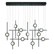 Barletta 12-Light 53" LED Grand Chandelier, Black Finish - Bees Lighting