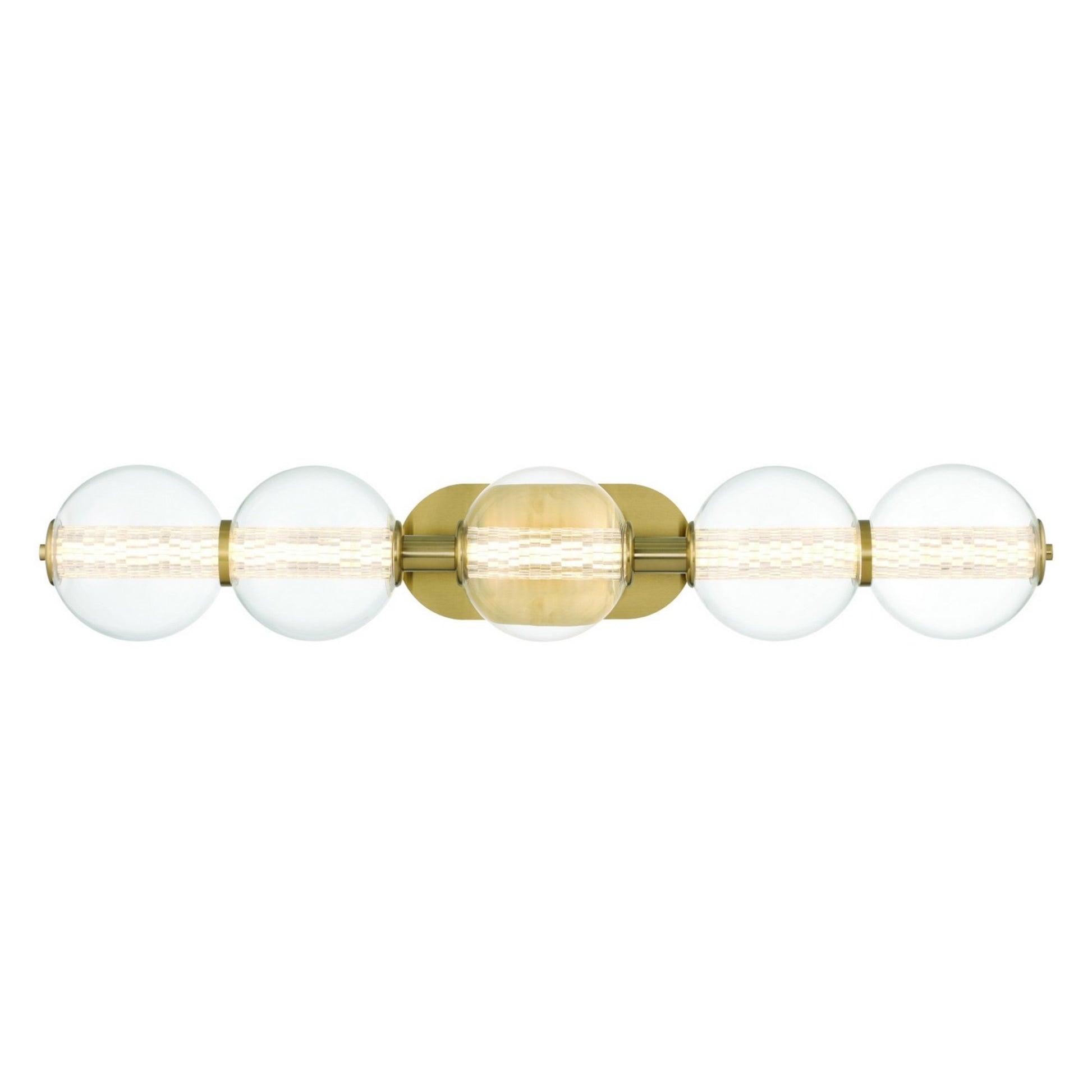 Atomo 5-Light 38" LED Vanity, Gold Finish - Bees Lighting