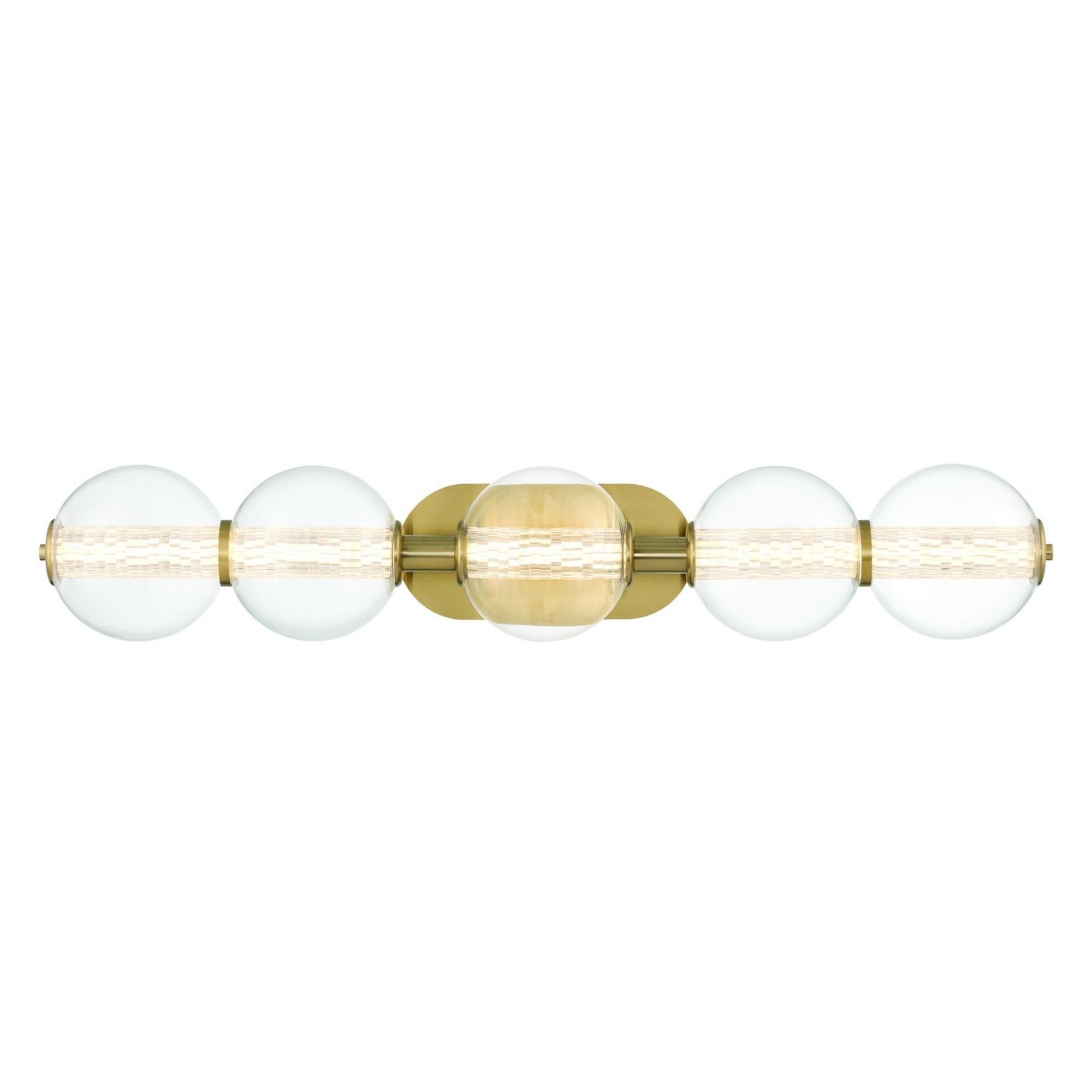 Atomo 5-Light 38" LED Vanity, Gold Finish - Bees Lighting