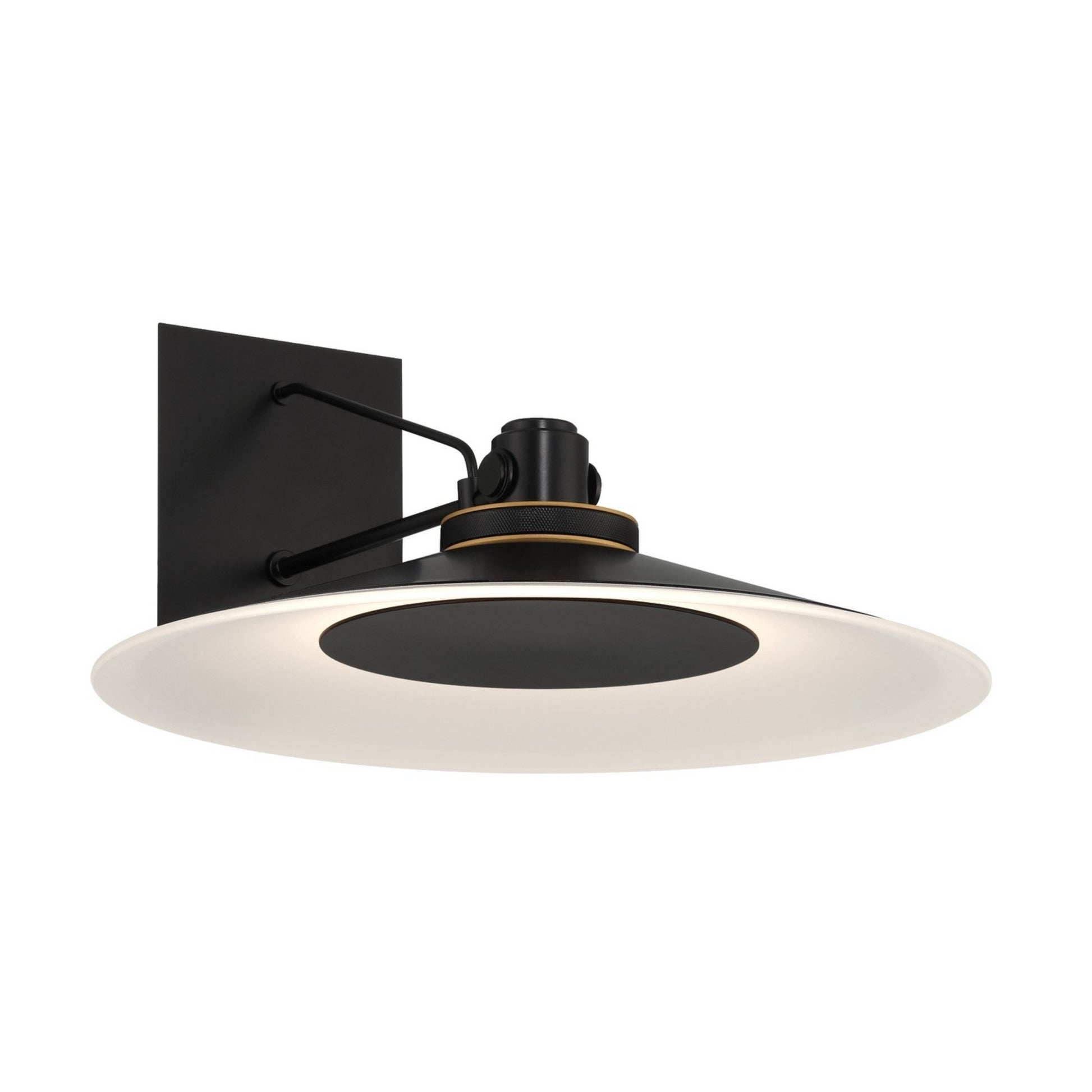 Deckard 16" LED Outdoor Wall Sconce, Gold & Black Finish - Bees Lighting