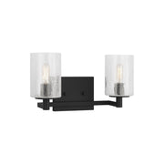 Parker 14" 2-Light Bathroom Vanity, Midnight Black Finish - Bees Lighting