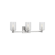 Parker 25" 3-Light Bathroom Vanity, Brushed Steel Finish - Bees Lighting