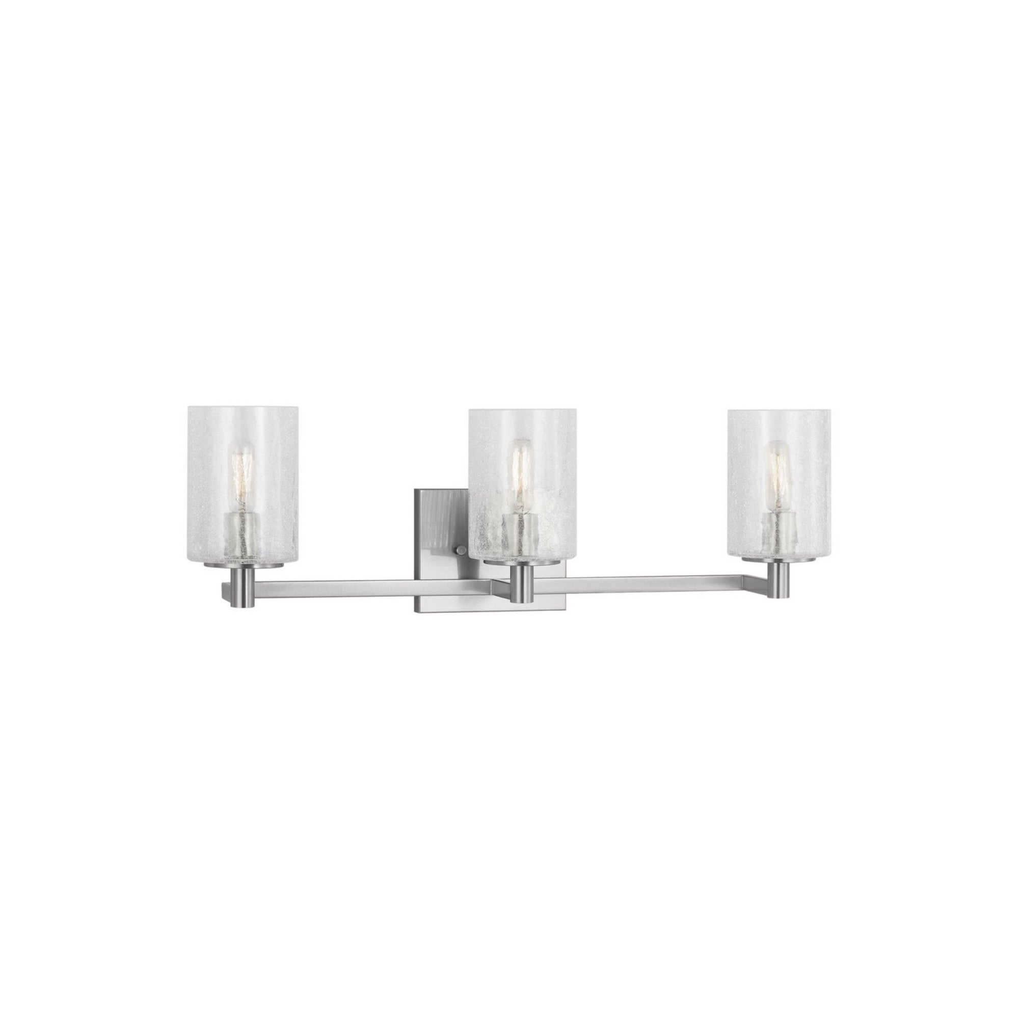 Parker 25" 3-Light Bathroom Vanity, Brushed Steel Finish - Bees Lighting