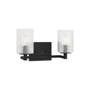 Lando 14" 2-Light Bathroom Vanity, Midnight Black Finish - Bees Lighting