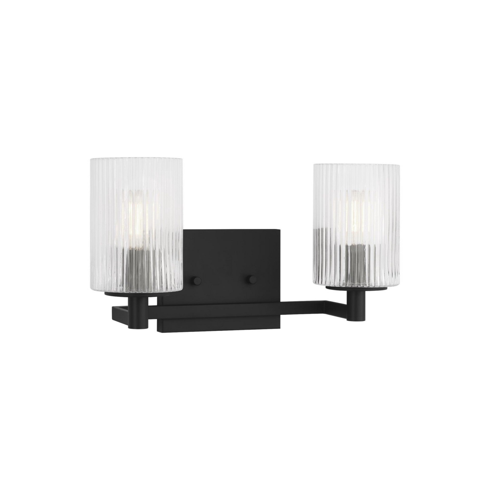Lando 14" 2-Light Bathroom Vanity, Midnight Black Finish - Bees Lighting
