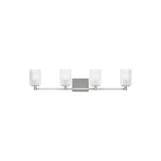 Lando 35" 4-Light Bathroom Vanity, Brushed Steel Finish - Bees Lighting