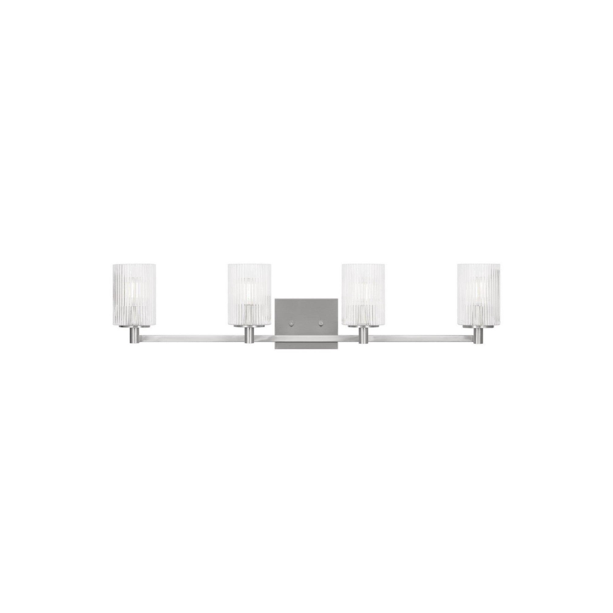 Lando 35" 4-Light Bathroom Vanity, Brushed Steel Finish - Bees Lighting