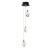 Pebble 8" LED Pendant, Black & Polished Gold Finish - Bees Lighting