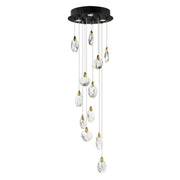 Pebble 16" LED Pendant, Black & Polished Gold Finish - Bees Lighting