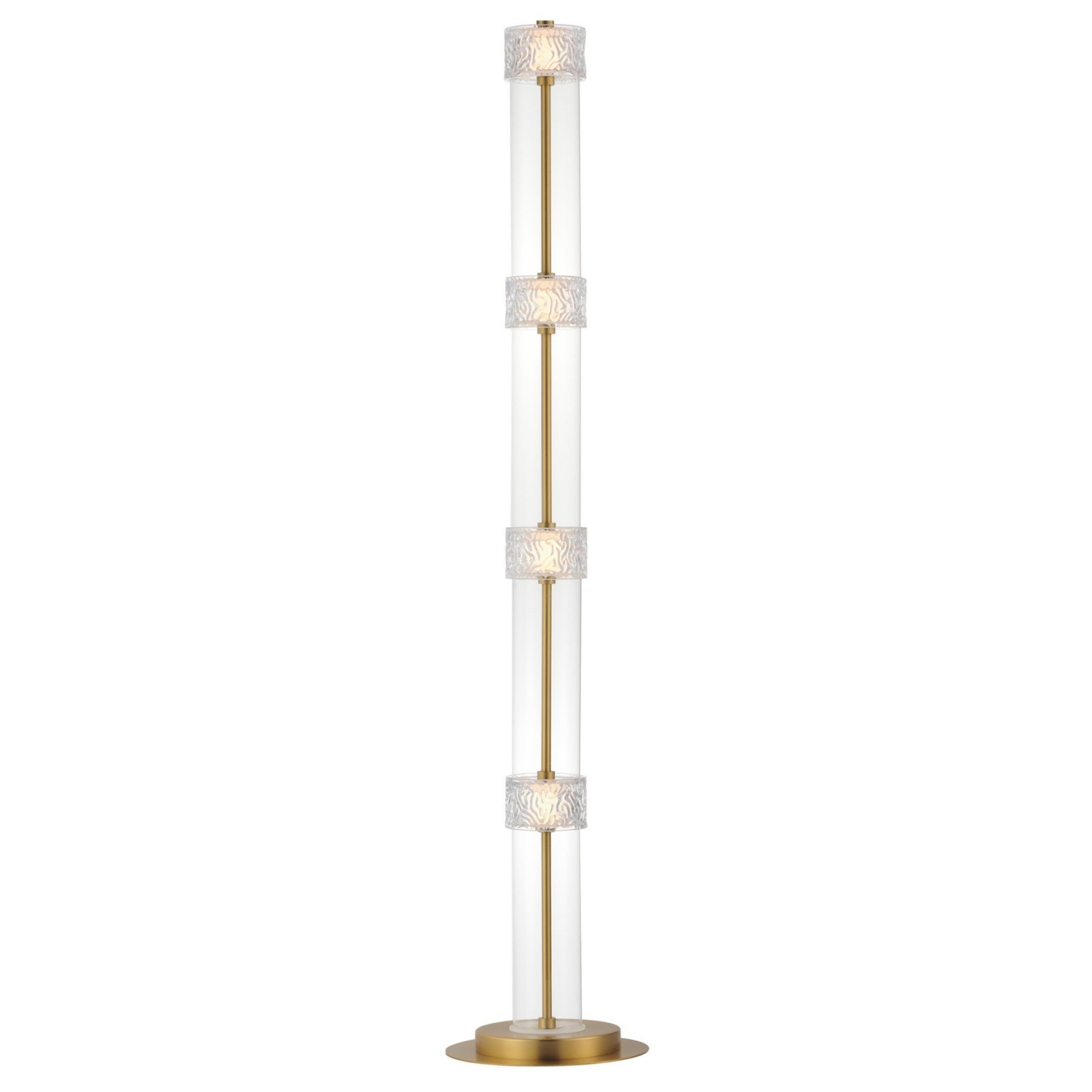 Elysian 4-Light LED Floor Lamp, Natural Aged Brass Finish - Bees Lighting