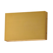 Brik 12" LED Outdoor Wall Sconce, 120-277V, Natural Aged Brass Finish - Bees Lighting