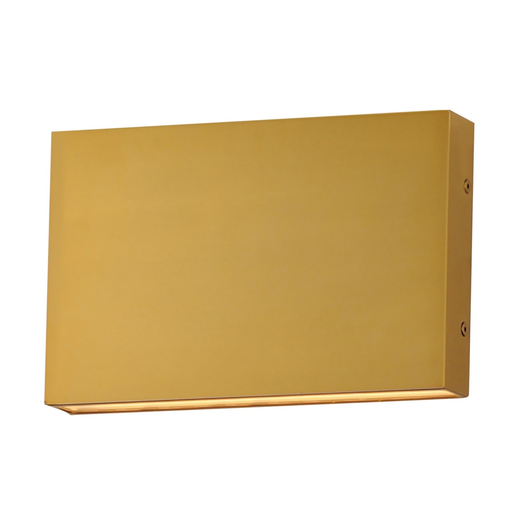 Brik 12" LED Outdoor Wall Sconce, 120-277V, Natural Aged Brass Finish - Bees Lighting