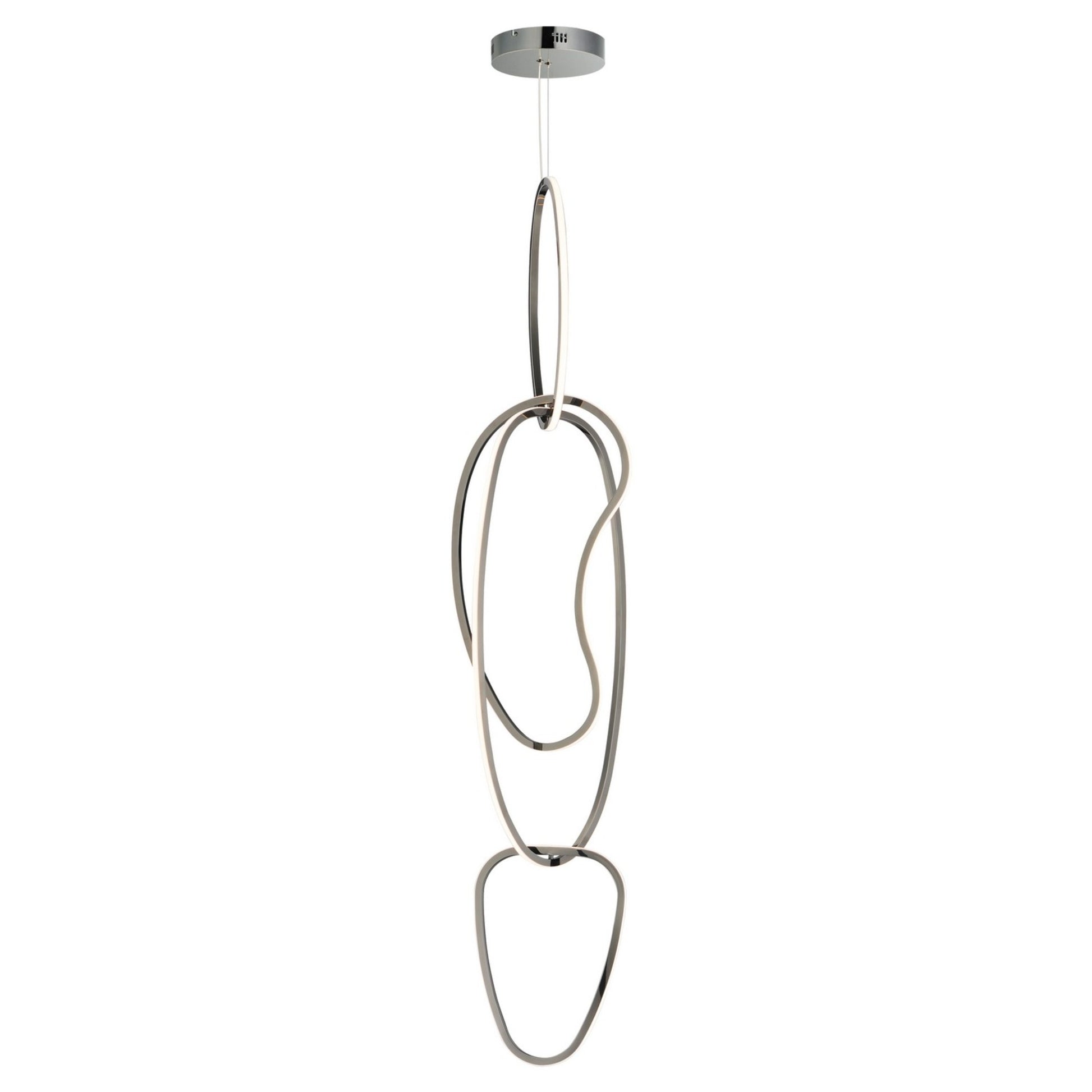 Unity 63" Vertical LED Pendant, Black Chrome Finish - Bees Lighting