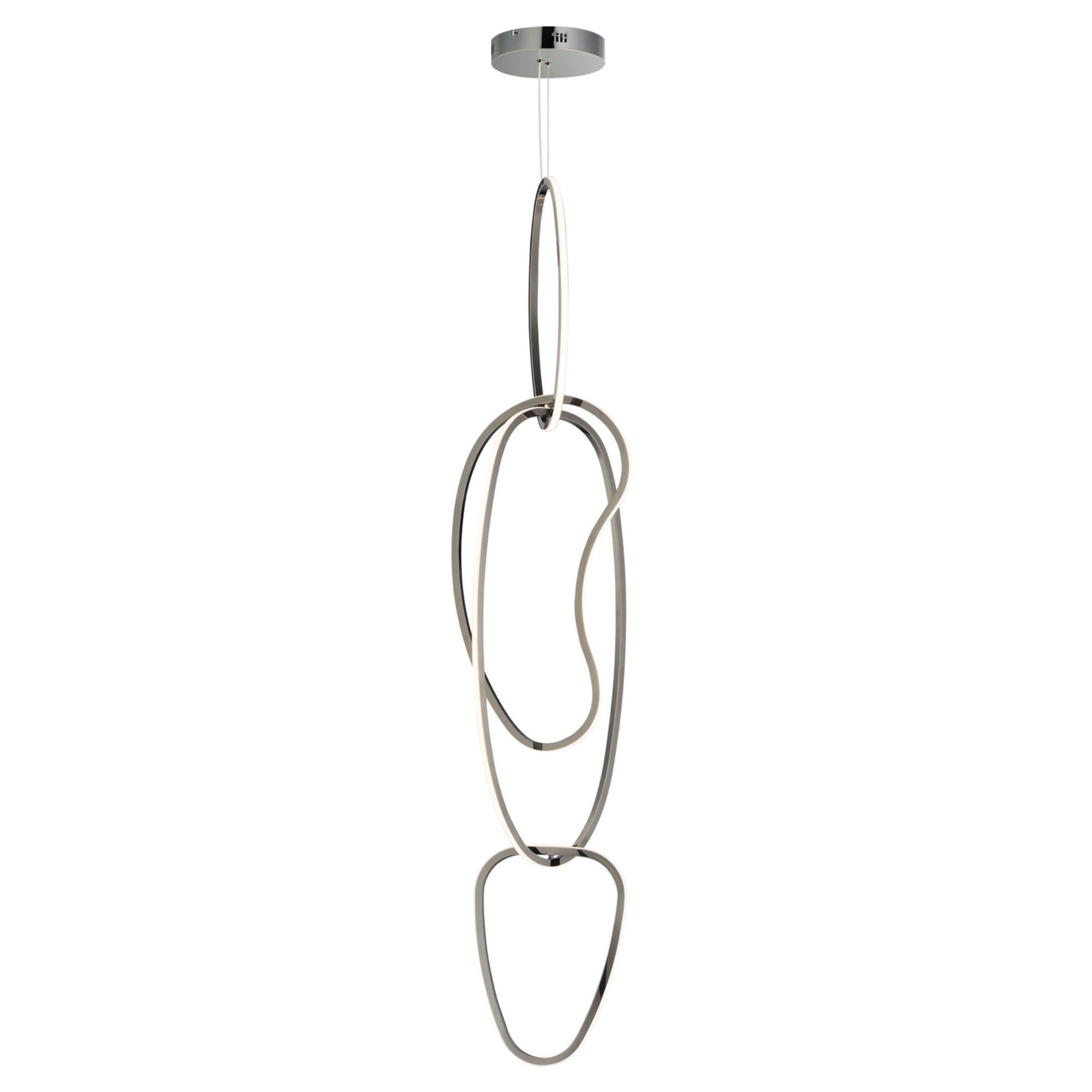 Unity 63" Vertical LED Pendant, Black Chrome Finish - Bees Lighting