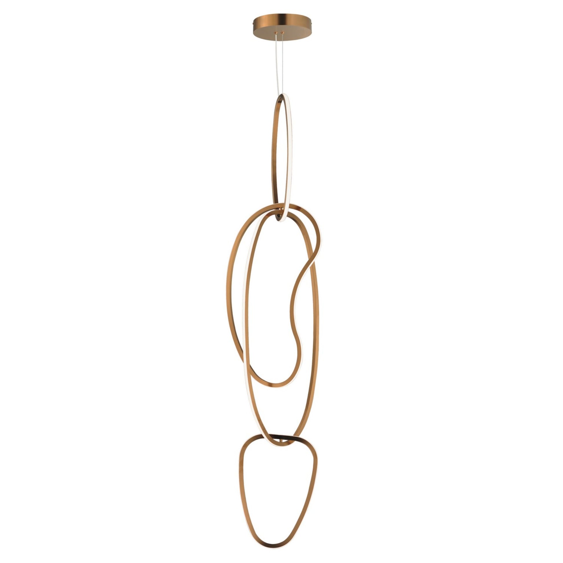Unity 63" Vertical LED Pendant, Brushed Champagne Finish - Bees Lighting