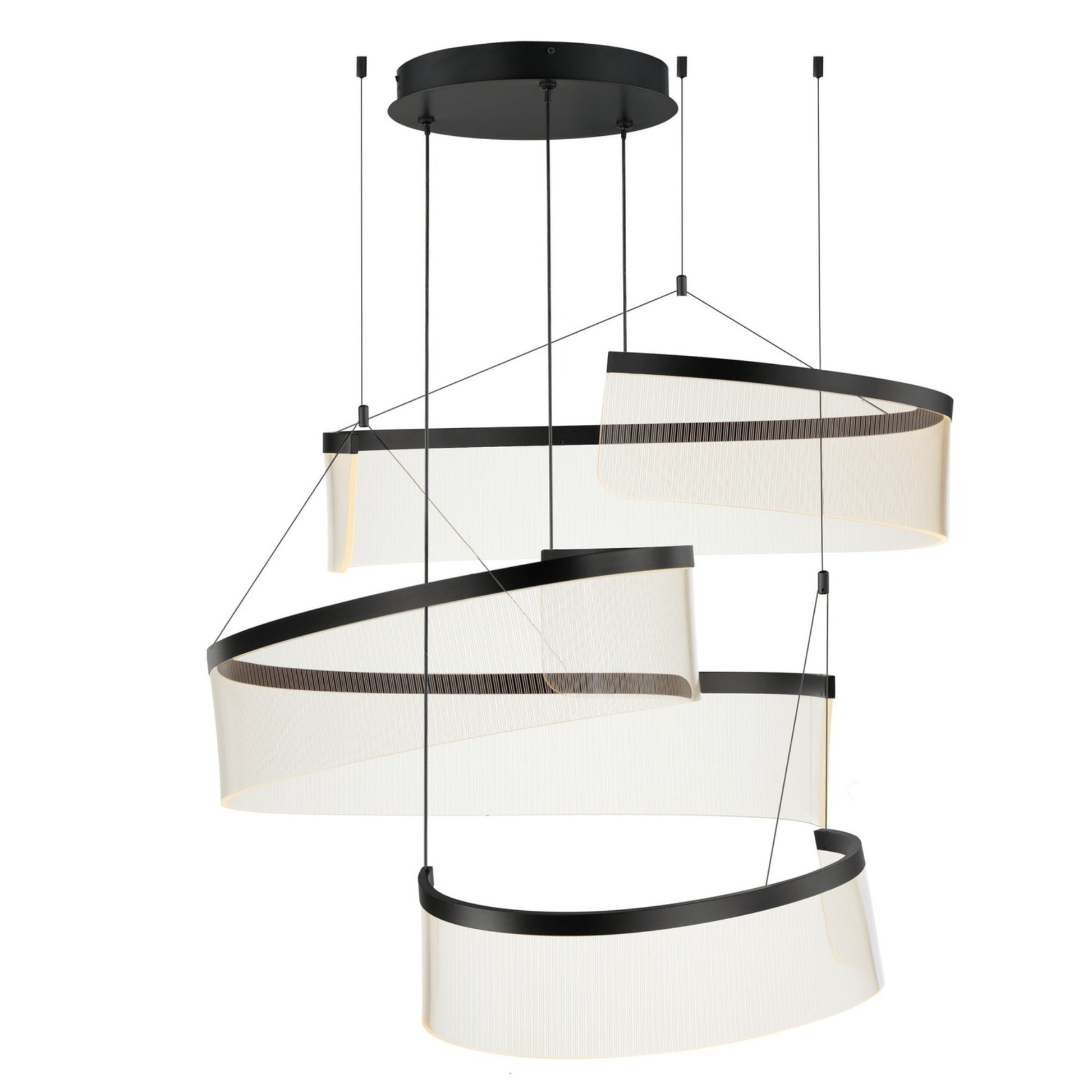 Sonata 39" 3-Light LED Pendant, Black Finish - Bees Lighting