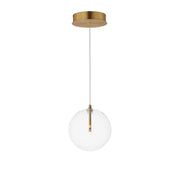 Global 7" Mini LED Pendant, Natural Aged Brass Finish - Bees Lighting