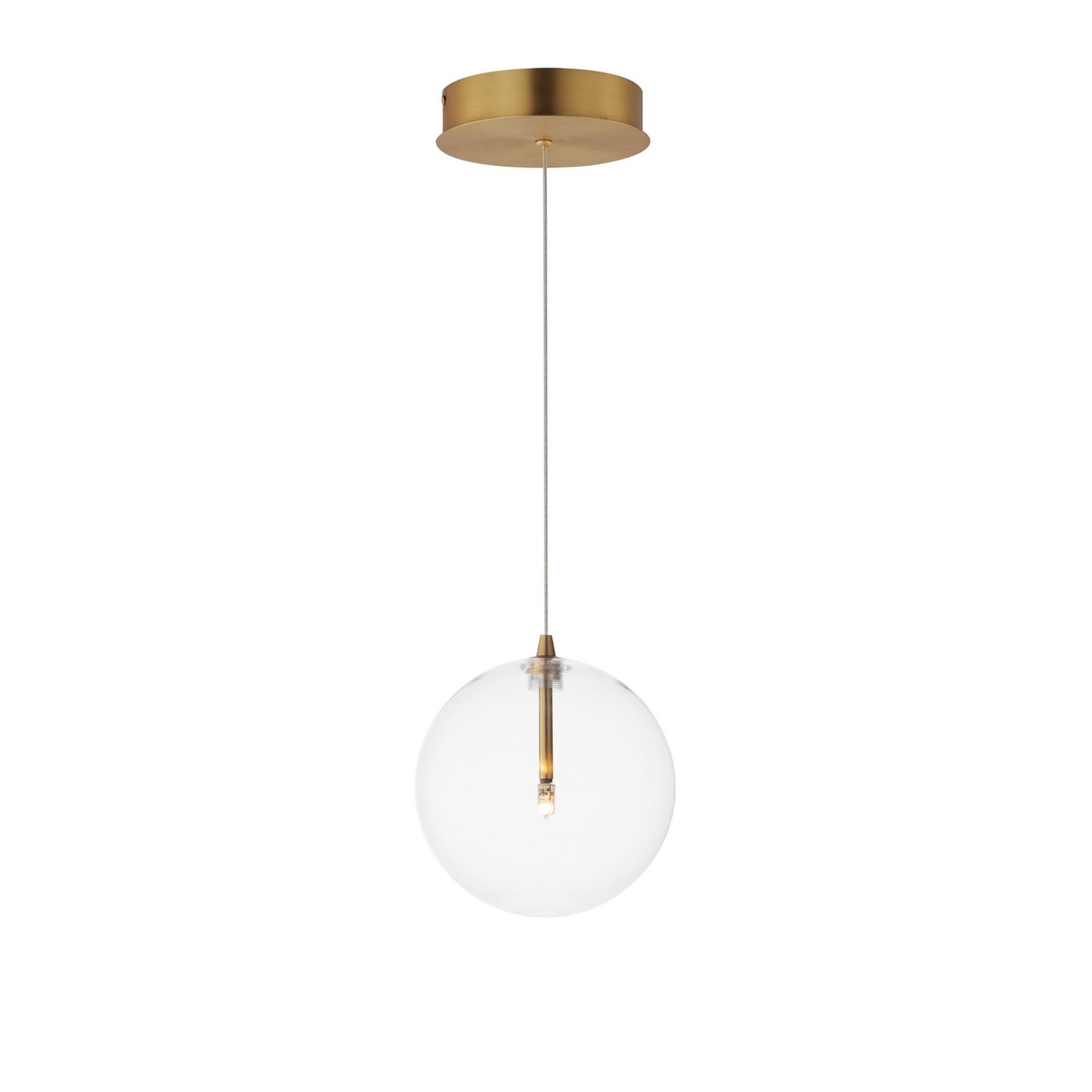 Global 7" Mini LED Pendant, Natural Aged Brass Finish - Bees Lighting