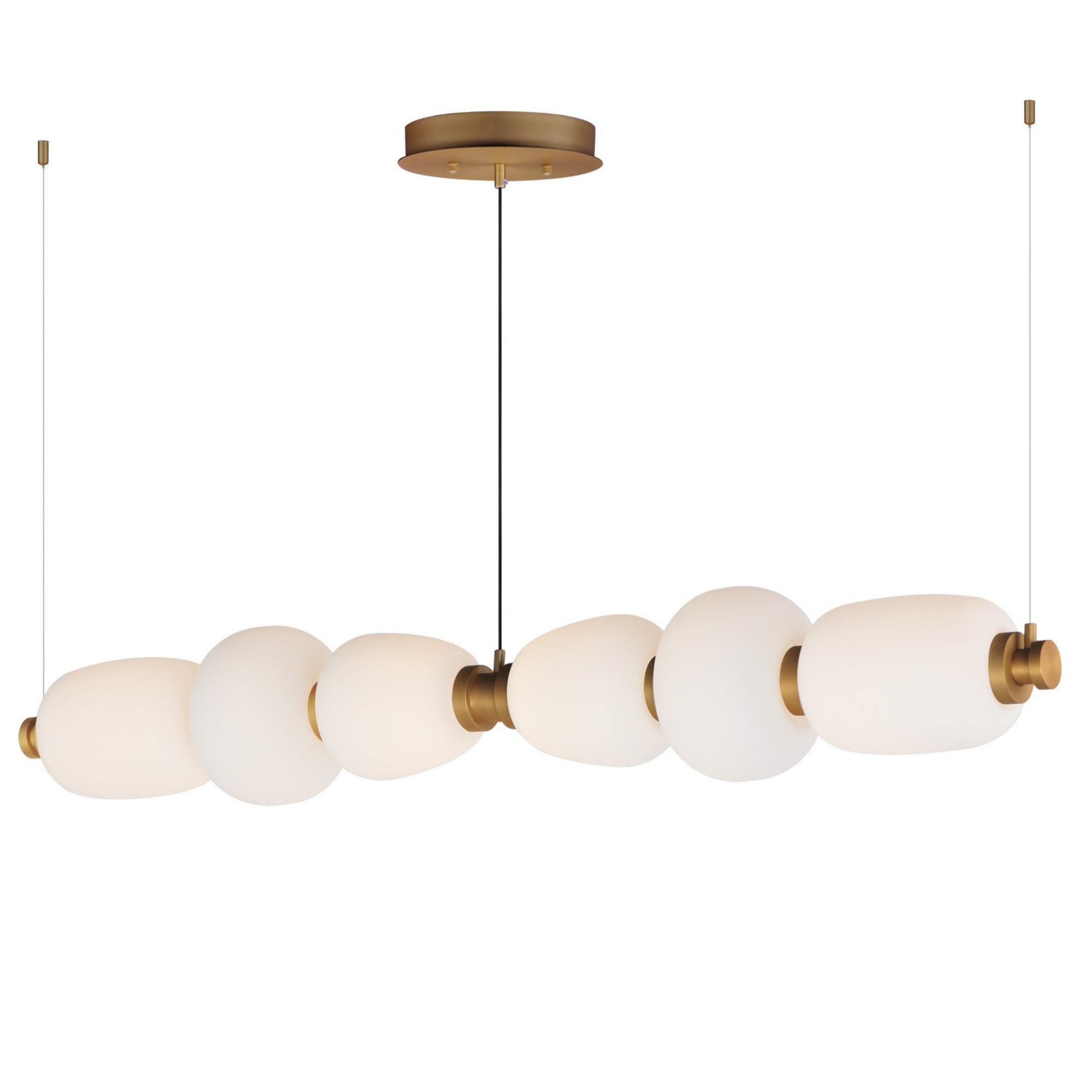 Soji 60" LED Linear Pendant, Black & Gold Finish - Bees Lighting