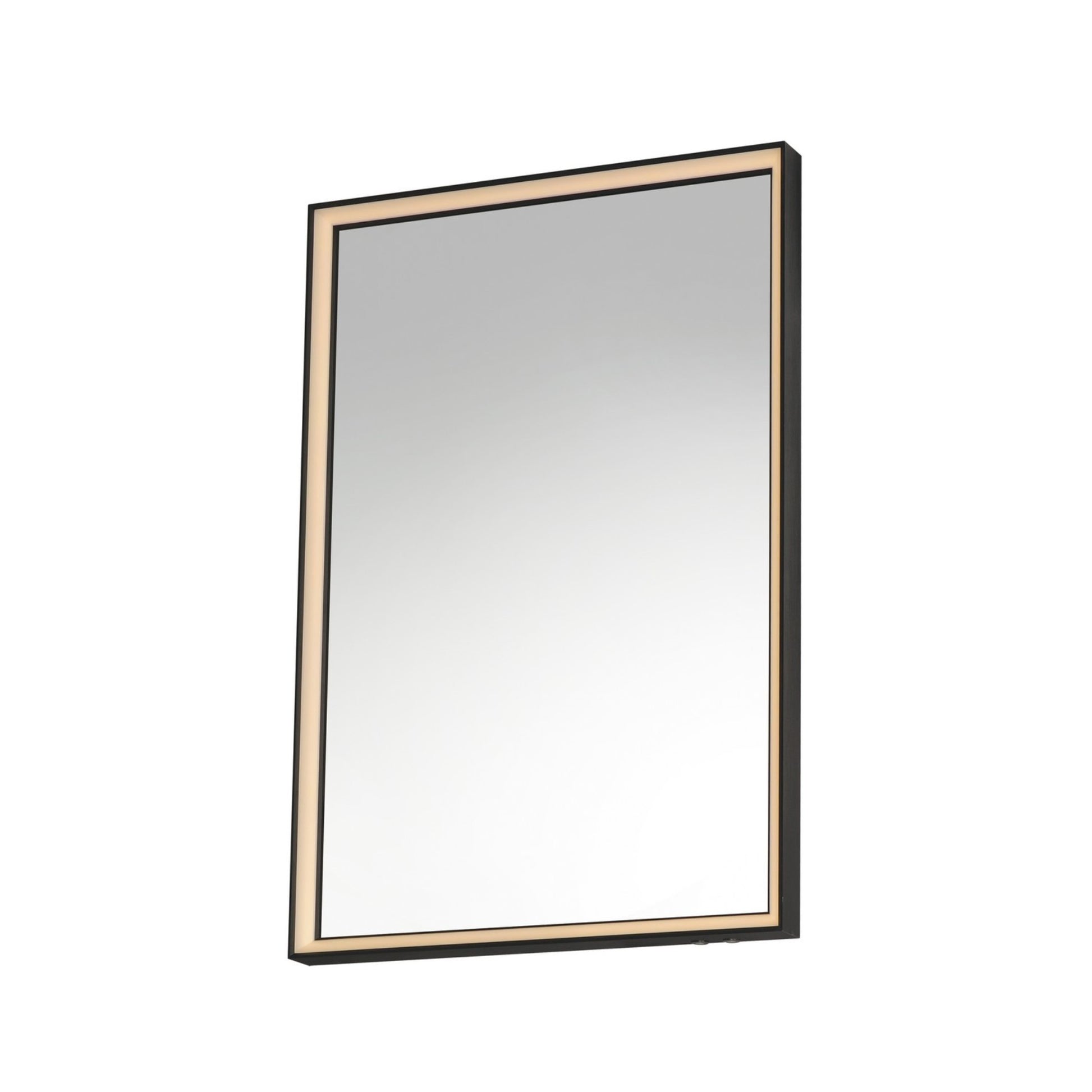 Bevel 24" x 30" LED Mirror, Brushed Black Finish - Bees Lighting