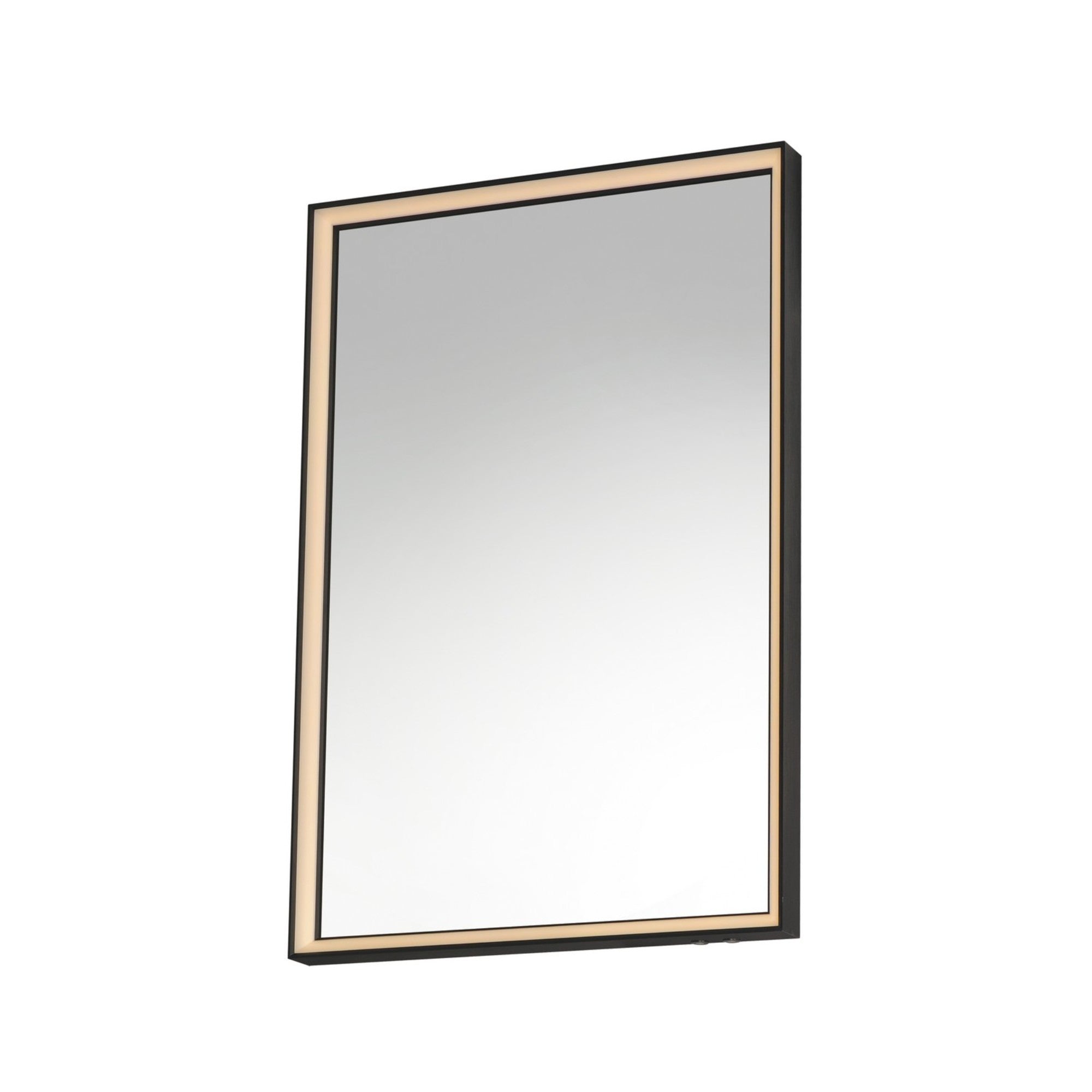 Bevel 24" x 30" LED Mirror, Brushed Black Finish - Bees Lighting