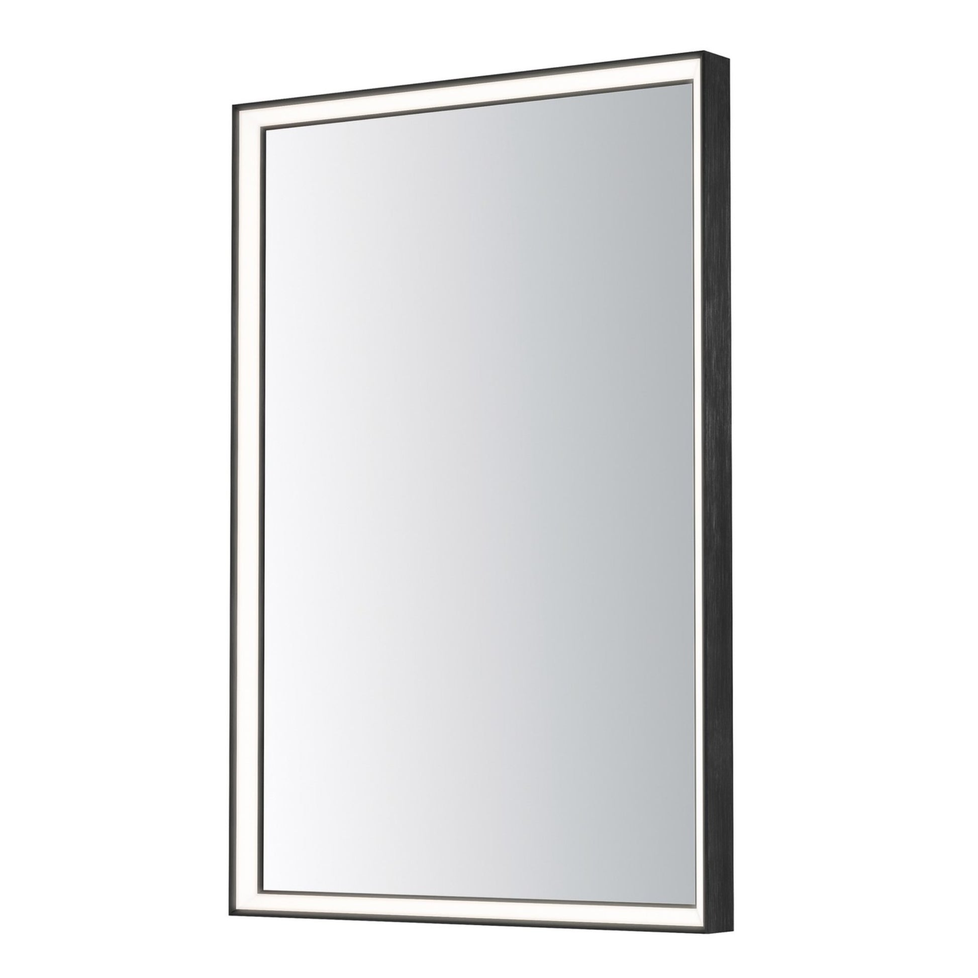 Bevel 30" x 36" LED Mirror, Brushed Black Finish - Bees Lighting