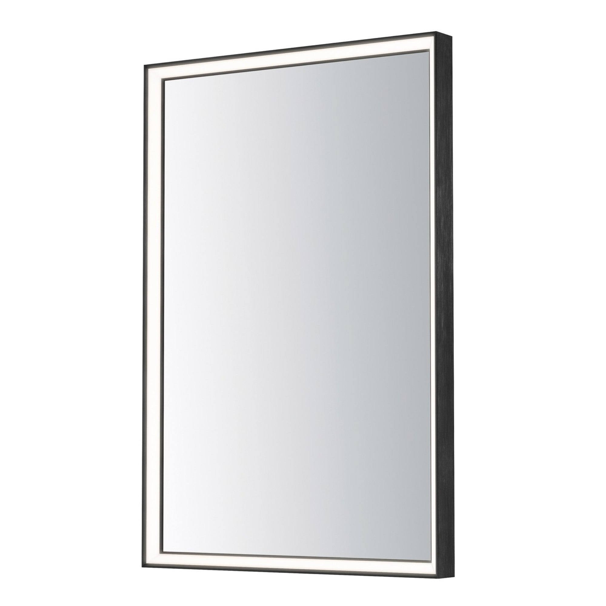 Bevel 30" x 36" LED Mirror, Brushed Black Finish - Bees Lighting