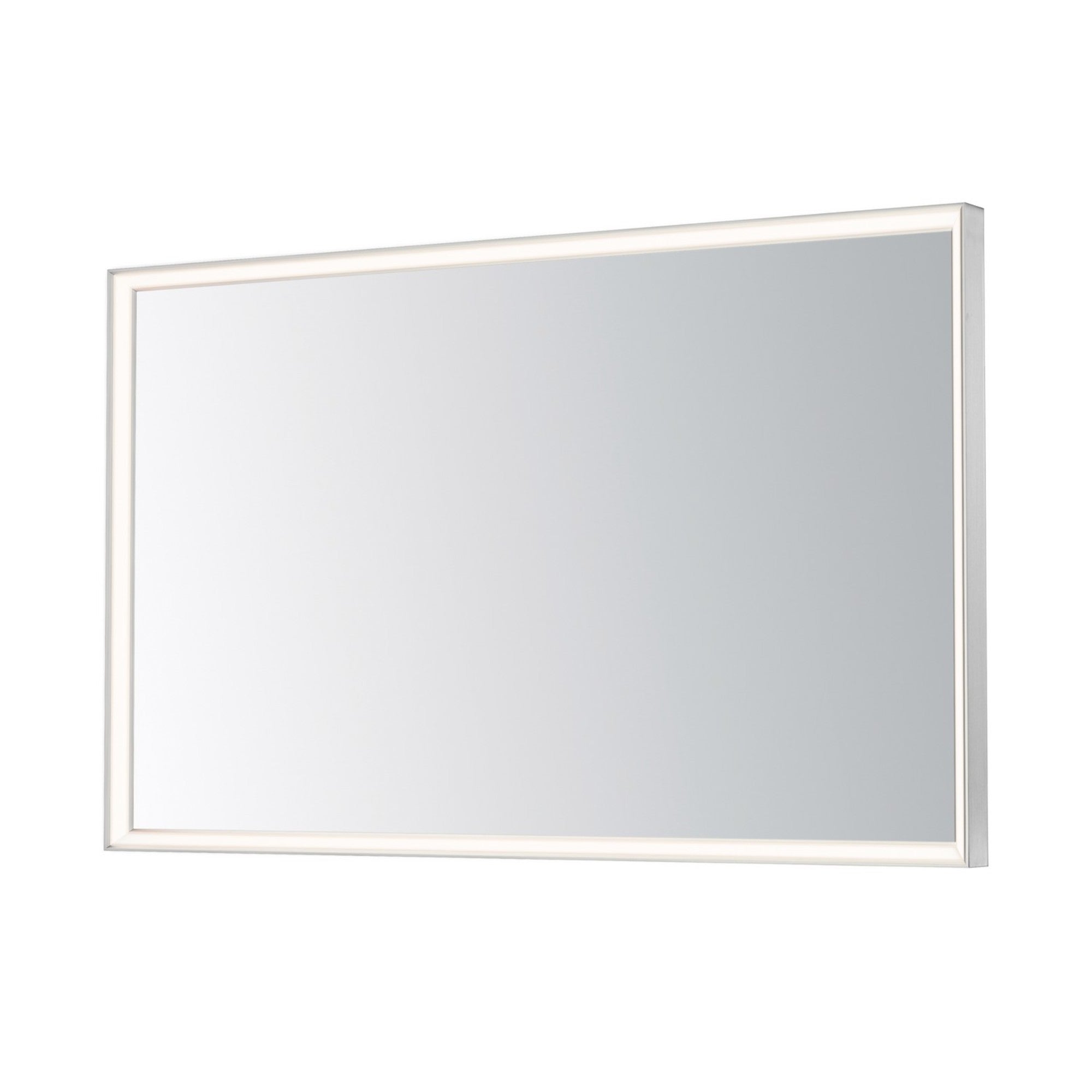 Bevel 48" x 30" LED Mirror, Satin Nickel Finish - Bees Lighting