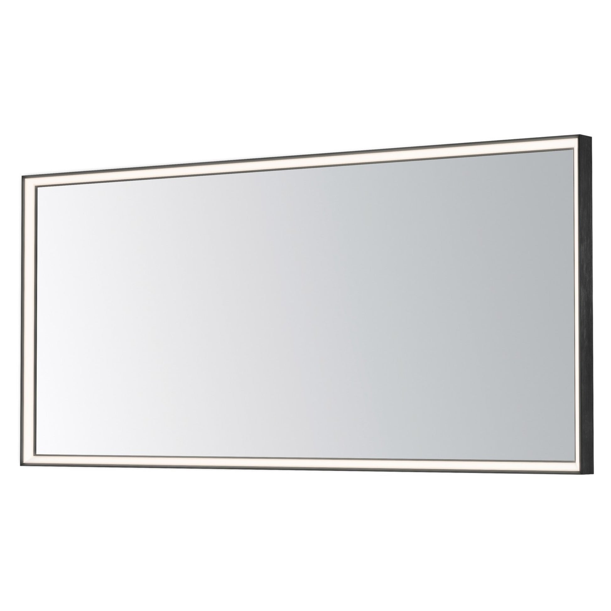 Bevel 60" x 28" LED Mirror, Brushed Black Finish - Bees Lighting