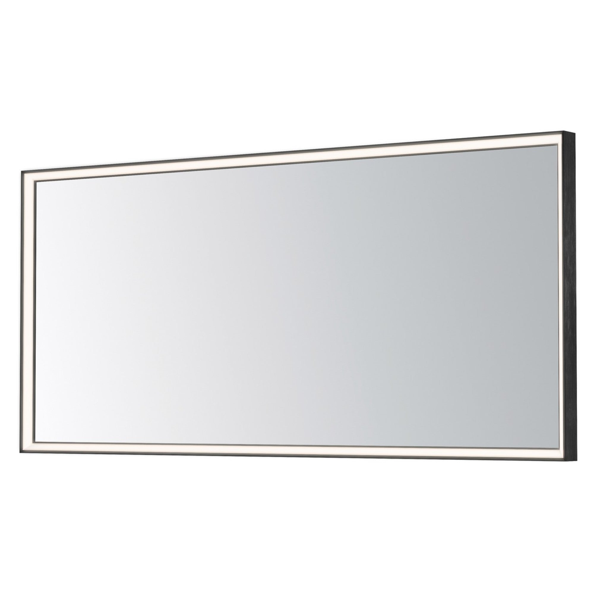 Bevel 60" x 28" LED Mirror, Brushed Black Finish - Bees Lighting